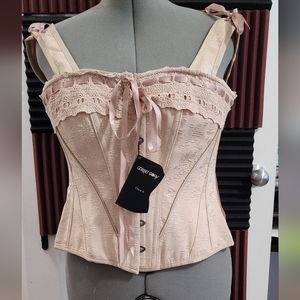 Pink Cottegcore Corset Top